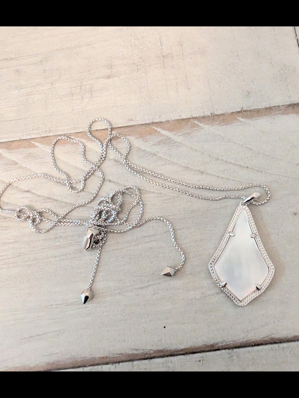 Kendra Scott Alex Necklace Silver And Mother Of Pearl